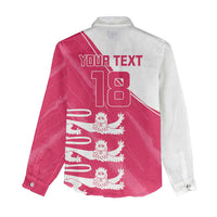 Custom Bailiwick of Jersey Cricket Women Casual Shirt Jer Lions Champion Pink Version - Wonder Print Shop