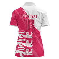 Custom Bailiwick of Jersey Cricket Women Polo Shirt Jer Lions Champion Pink Version - Wonder Print Shop