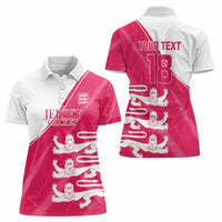 Custom Bailiwick of Jersey Cricket Women Polo Shirt Jer Lions Champion Pink Version - Wonder Print Shop