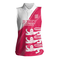 Custom Bailiwick of Jersey Cricket Women Sleeveless Polo Shirt Jer Lions Champion Pink Version - Wonder Print Shop