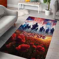 USA Veterans Day Area Rug All Gave Some With Poppy Patterns - Wonder Print Shop