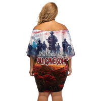 USA Veterans Day Off Shoulder Short Dress All Gave Some With Poppy Patterns - Wonder Print Shop