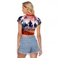 USA Veterans Day Raglan Cropped T Shirt All Gave Some With Poppy Patterns - Wonder Print Shop