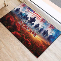 USA Veterans Day Rubber Doormat All Gave Some With Poppy Patterns - Wonder Print Shop