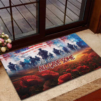 USA Veterans Day Rubber Doormat All Gave Some With Poppy Patterns - Wonder Print Shop