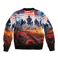 USA Veterans Day Sleeve Zip Bomber Jacket All Gave Some With Poppy Patterns - Wonder Print Shop
