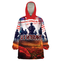 USA Veterans Day Wearable Blanket Hoodie All Gave Some With Poppy Patterns - Wonder Print Shop