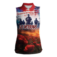 USA Veterans Day Women Sleeveless Polo Shirt All Gave Some With Poppy Patterns - Wonder Print Shop