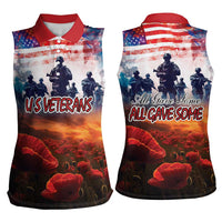 USA Veterans Day Women Sleeveless Polo Shirt All Gave Some With Poppy Patterns - Wonder Print Shop