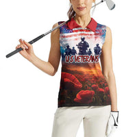 USA Veterans Day Women Sleeveless Polo Shirt All Gave Some With Poppy Patterns - Wonder Print Shop