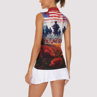 USA Veterans Day Women Sleeveless Polo Shirt All Gave Some With Poppy Patterns - Wonder Print Shop