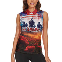 USA Veterans Day Women Sleeveless Polo Shirt All Gave Some With Poppy Patterns - Wonder Print Shop