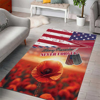 USA Veterans Day Area Rug Poppy Flowers With Flag Grunge - Wonder Print Shop