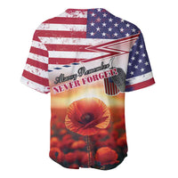 USA Veterans Day Baseball Jersey Poppy Flowers With Flag Grunge - Wonder Print Shop