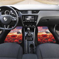 USA Veterans Day Car Mats Poppy Flowers With Flag Grunge - Wonder Print Shop
