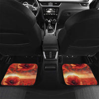 USA Veterans Day Car Mats Poppy Flowers With Flag Grunge - Wonder Print Shop