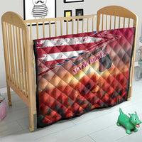 USA Veterans Day Quilt Poppy Flowers With Flag Grunge - Wonder Print Shop