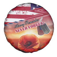 USA Veterans Day Spare Tire Cover Poppy Flowers With Flag Grunge - Wonder Print Shop