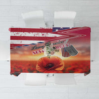 USA Veterans Day Tablecloth Poppy Flowers With Flag Grunge - Wonder Print Shop