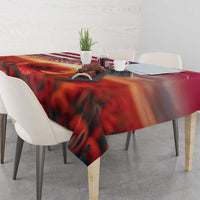 USA Veterans Day Tablecloth Poppy Flowers With Flag Grunge - Wonder Print Shop