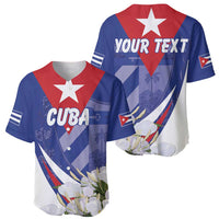 Personalized Cuba Hedychium Coronarium Baseball Jersey With Coat Of Arms - Wonder Print Shop