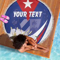 Personalized Cuba Hedychium Coronarium Beach Blanket With Coat Of Arms - Wonder Print Shop