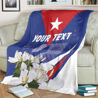 Personalized Cuba Hedychium Coronarium Blanket With Coat Of Arms