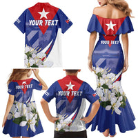 Personalized Cuba Hedychium Coronarium Family Matching Mermaid Dress and Hawaiian Shirt With Coat Of Arms - Wonder Print Shop