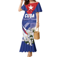 Personalized Cuba Hedychium Coronarium Family Matching Mermaid Dress and Hawaiian Shirt With Coat Of Arms - Wonder Print Shop