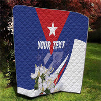 Personalized Cuba Hedychium Coronarium Quilt With Coat Of Arms - Wonder Print Shop