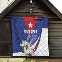 Personalized Cuba Hedychium Coronarium Quilt With Coat Of Arms - Wonder Print Shop