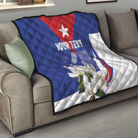 Personalized Cuba Hedychium Coronarium Quilt With Coat Of Arms - Wonder Print Shop