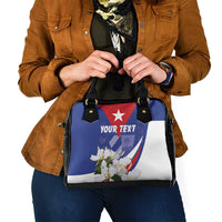 Personalized Cuba Hedychium Coronarium Shoulder Handbag With Coat Of Arms