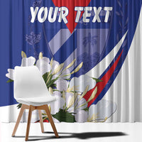 Personalized Cuba Hedychium Coronarium Window Curtain With Coat Of Arms - Wonder Print Shop