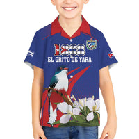 Custom Cuba Independence Day 1868 Family Matching Off Shoulder Short Dress and Hawaiian Shirt Tocororo With White Mariposa - Wonder Print Shop