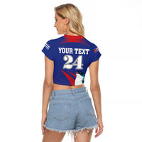 Custom Cuba Independence Day 1868 Raglan Cropped T Shirt Tocororo With White Mariposa - Wonder Print Shop