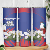 Custom Cuba Independence Day 1868 Skinny Tumbler Tocororo With White Mariposa - Wonder Print Shop