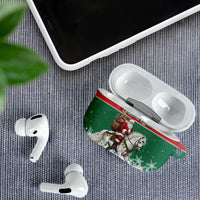 Lithuania Christmas AirPods Case Santa Riding White Horse Linksmu Kaledu - Wonder Print Shop