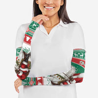 Lithuania Christmas Arm Sleeves Santa Riding White Horse Linksmu Kaledu - Wonder Print Shop