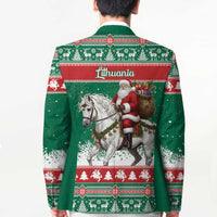 Lithuania Christmas Blazer Santa Riding White Horse Linksmu Kaledu - Wonder Print Shop