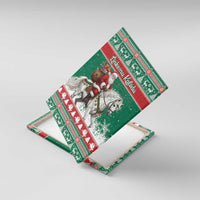 Lithuania Christmas Canvas Wall Art Santa Riding White Horse Linksmu Kaledu - Wonder Print Shop