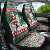 Lithuania Christmas Car Seat Cover Santa Riding White Horse Linksmu Kaledu - Wonder Print Shop
