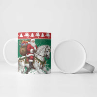 Lithuania Christmas Ceramic Mug Santa Riding White Horse Linksmu Kaledu - Wonder Print Shop