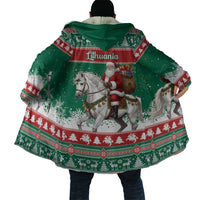 Lithuania Christmas Cloak Santa Riding White Horse Linksmu Kaledu - Wonder Print Shop