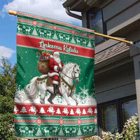 Lithuania Christmas Garden Flag Santa Riding White Horse Linksmu Kaledu - Wonder Print Shop