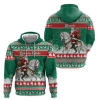 Lithuania Christmas Hoodie Santa Riding White Horse Linksmu Kaledu - Wonder Print Shop