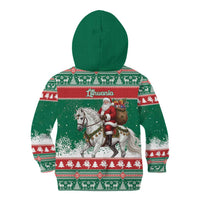 Lithuania Christmas Kid Hoodie Santa Riding White Horse Linksmu Kaledu - Wonder Print Shop