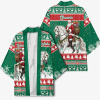Lithuania Christmas Kimono Santa Riding White Horse Linksmu Kaledu - Wonder Print Shop
