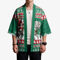 Lithuania Christmas Kimono Santa Riding White Horse Linksmu Kaledu - Wonder Print Shop