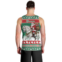 Lithuania Christmas Men Tank Top Santa Riding White Horse Linksmu Kaledu - Wonder Print Shop